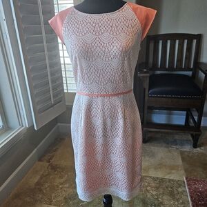 Lace Dress with Orange Accents